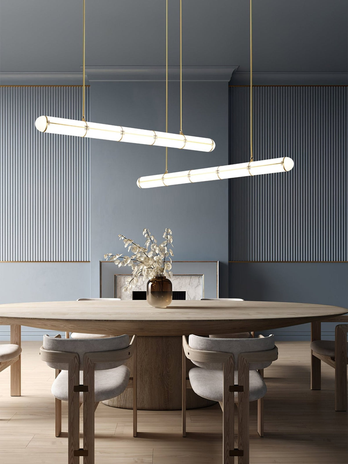 Lámpara LED lineal ajustable de 59 pulgadas, metal y acrílico, tres temperaturas de color para comedor, cocina, sala de estar, interior moderno L | Thomler
