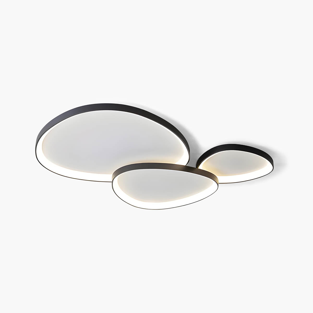 LED Flush Mount Light Fixture 35 in Iron Wave Design Dimmable for Bedroom Living Room Dining Hall Black White Modern Semi-Flush Ceiling Ligh | Thomler