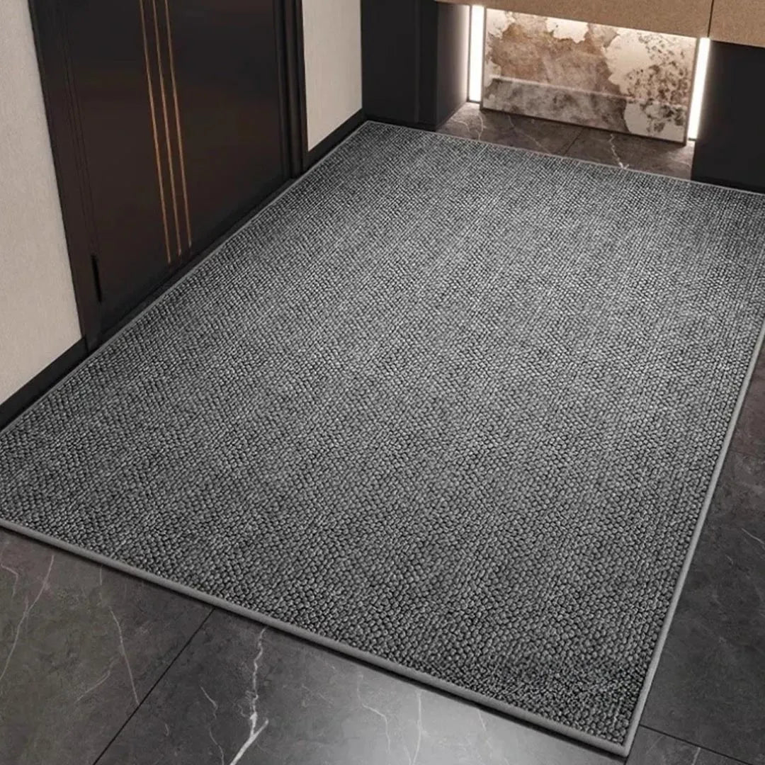 Alfombra absorbente para entrada de 20x32 pulgadas, diseño geométrico en gris, beige y café, felpudo antideslizante para interiores y exteriores para hogar y apartamento | Thomler