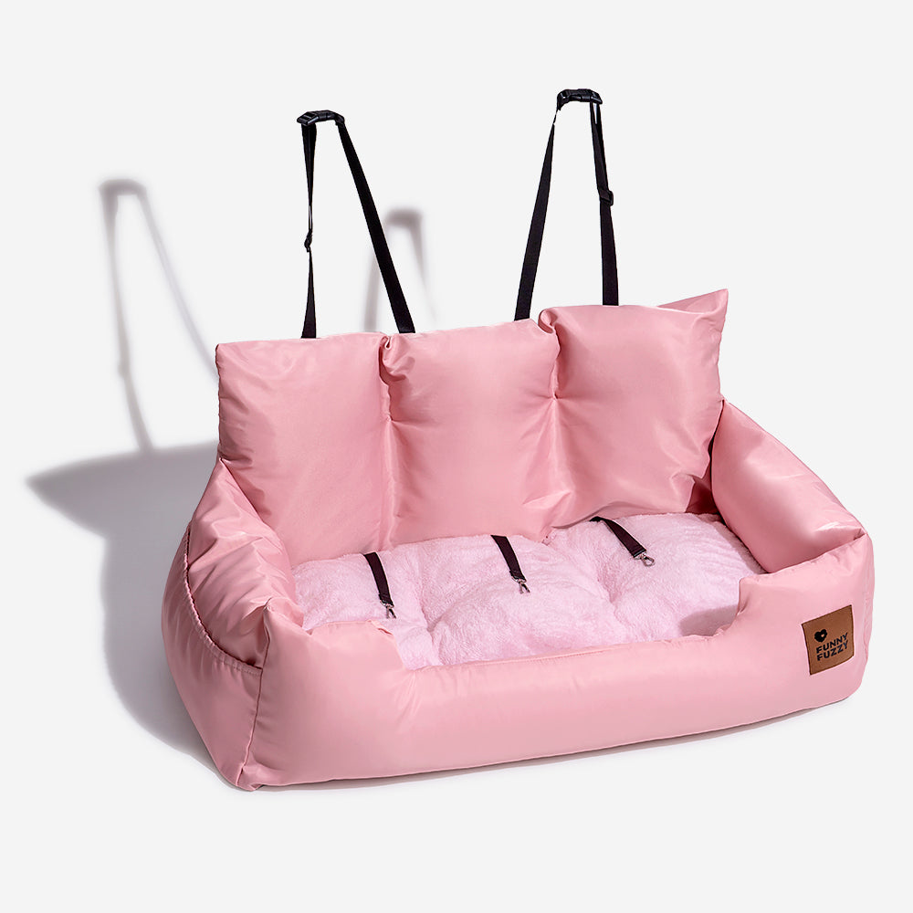 Funda de asiento de coche para perros – Hamaca de viaje acolchada para perros medianos y grandes con correas de seguridad y bolsillos de almacenamiento