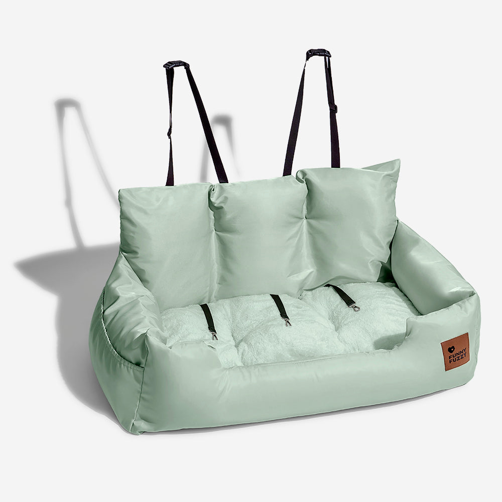 Funda de asiento de coche para perros – Hamaca de viaje acolchada para perros medianos y grandes con correas de seguridad y bolsillos de almacenamiento