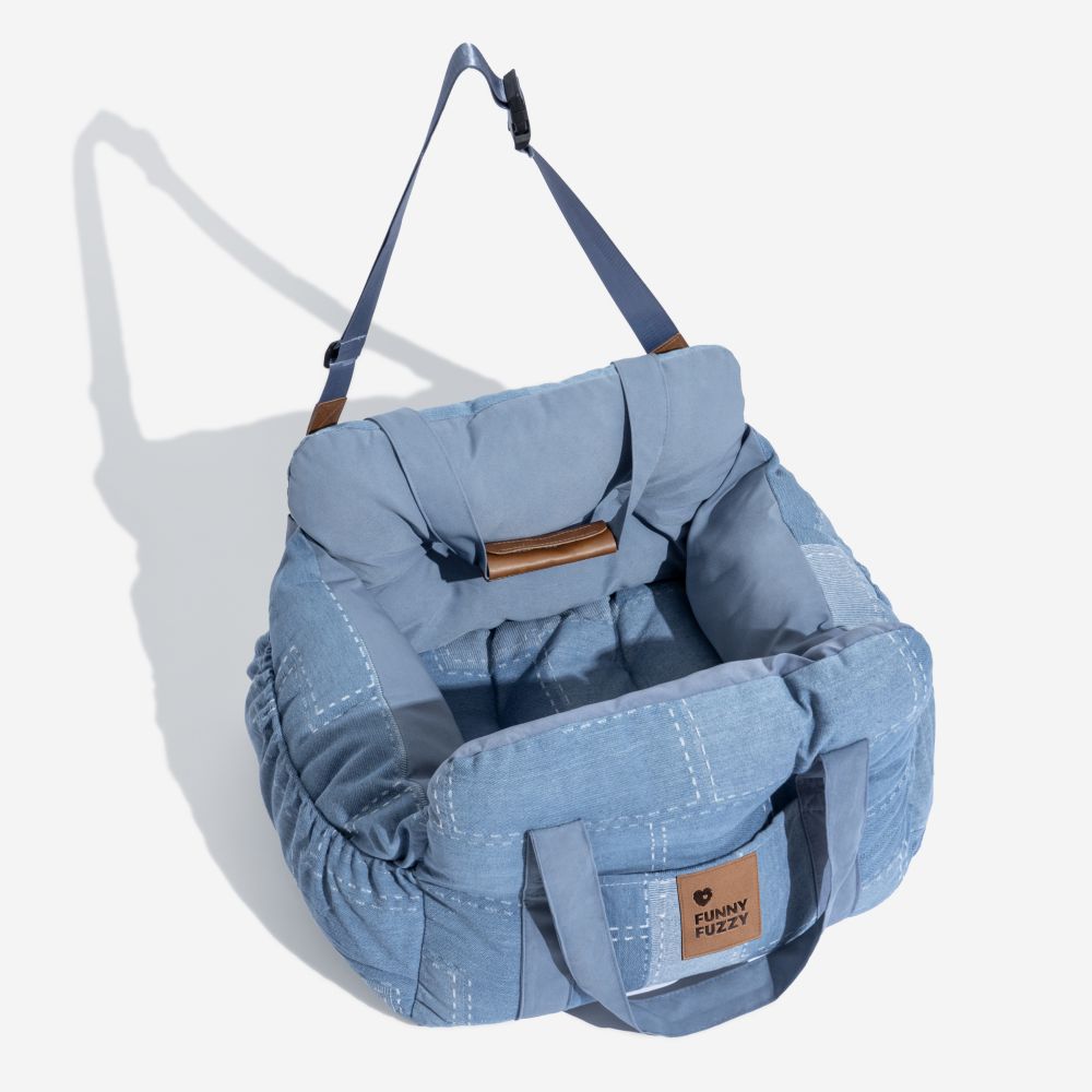Asiento elevador para perros grandes – Transportín de viaje portátil con correa para el hombro, cojín de algodón lavable para SUV, camioneta y sedán – Seguro