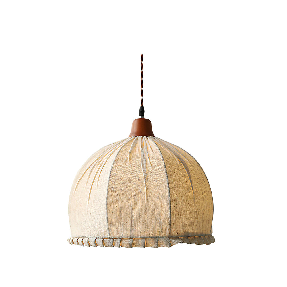 Hangende plafondlamp met stoffen kap, 12 inch natuurhouten drum-hanglamp voor eetkamer, keukeneiland, slaapkamer, E26-fitting, verstelbaar | Thomler