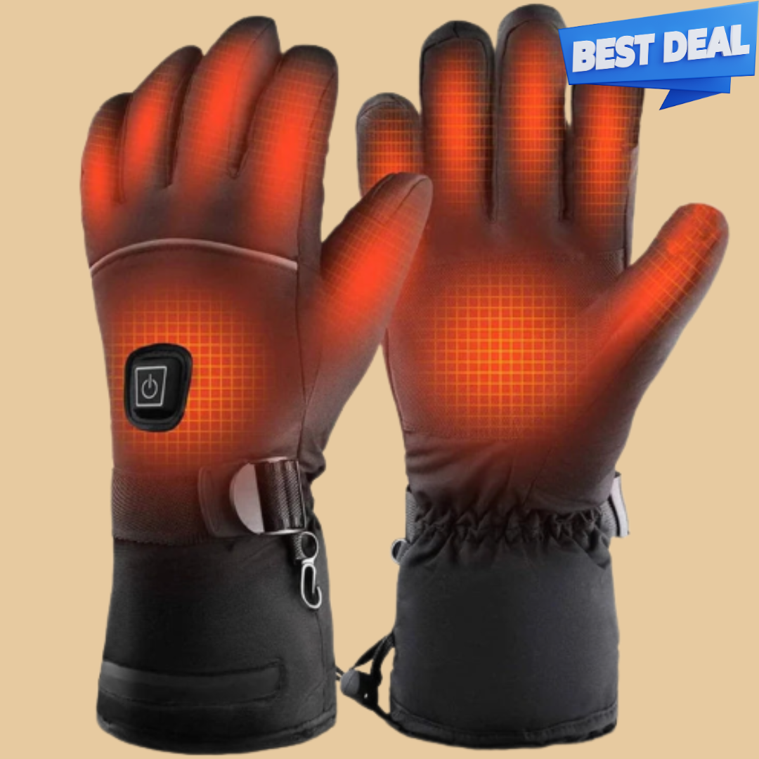 Battery-Powered Heated Winter Gloves with 3 Heat Settings – USB Rechargeable for Skiing & Snow Sports