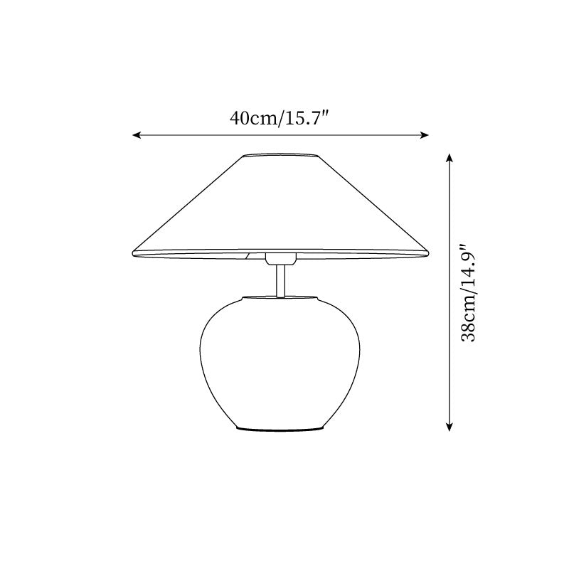 Handcrafted Ceramic Bedside Lamp 16x15 inches White Ambient Light for Bedroom Nightstand Reading Corner Living Room Side Table Desk Accent M | Thomler