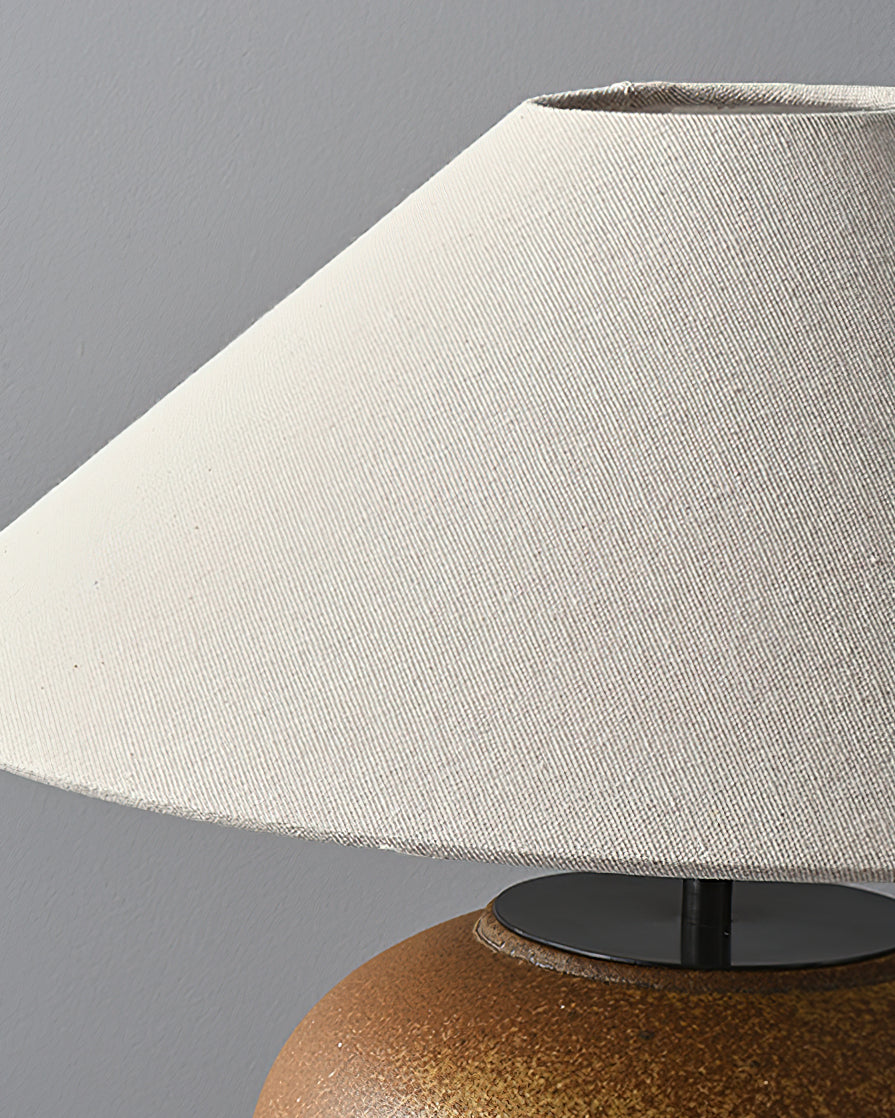 Handcrafted Ceramic Bedside Lamp 16x15 inches White Ambient Light for Bedroom Nightstand Reading Corner Living Room Side Table Desk Accent M | Thomler