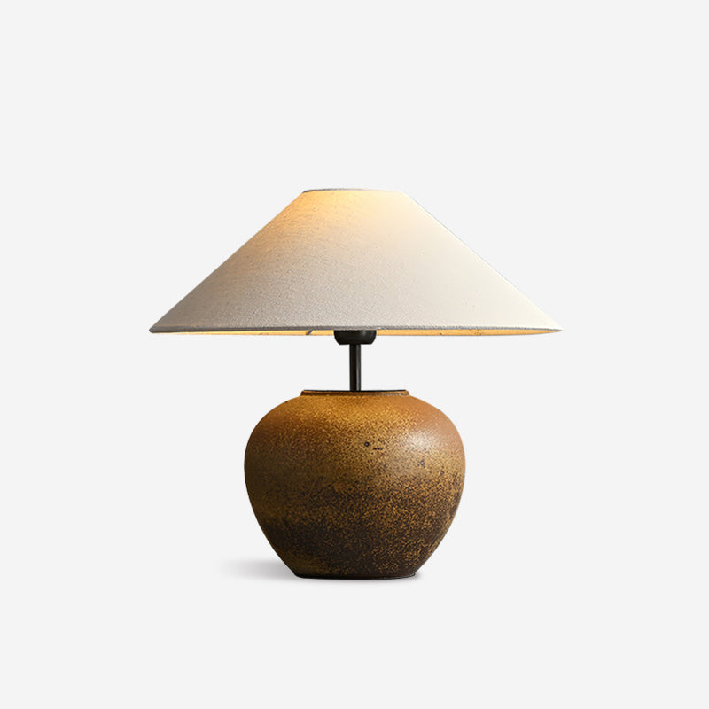 Handcrafted Ceramic Bedside Lamp 16x15 inches White Ambient Light for Bedroom Nightstand Reading Corner Living Room Side Table Desk Accent M | Thomler