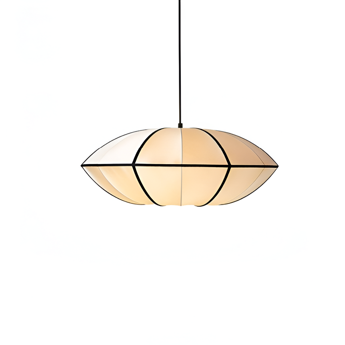 Fabric Ceiling Light 16-Inch Orb Shade for Dining Room Bedroom Kitchen Island White Silk Hanging Fixture E27 Socket Adjustable Height | Thomler