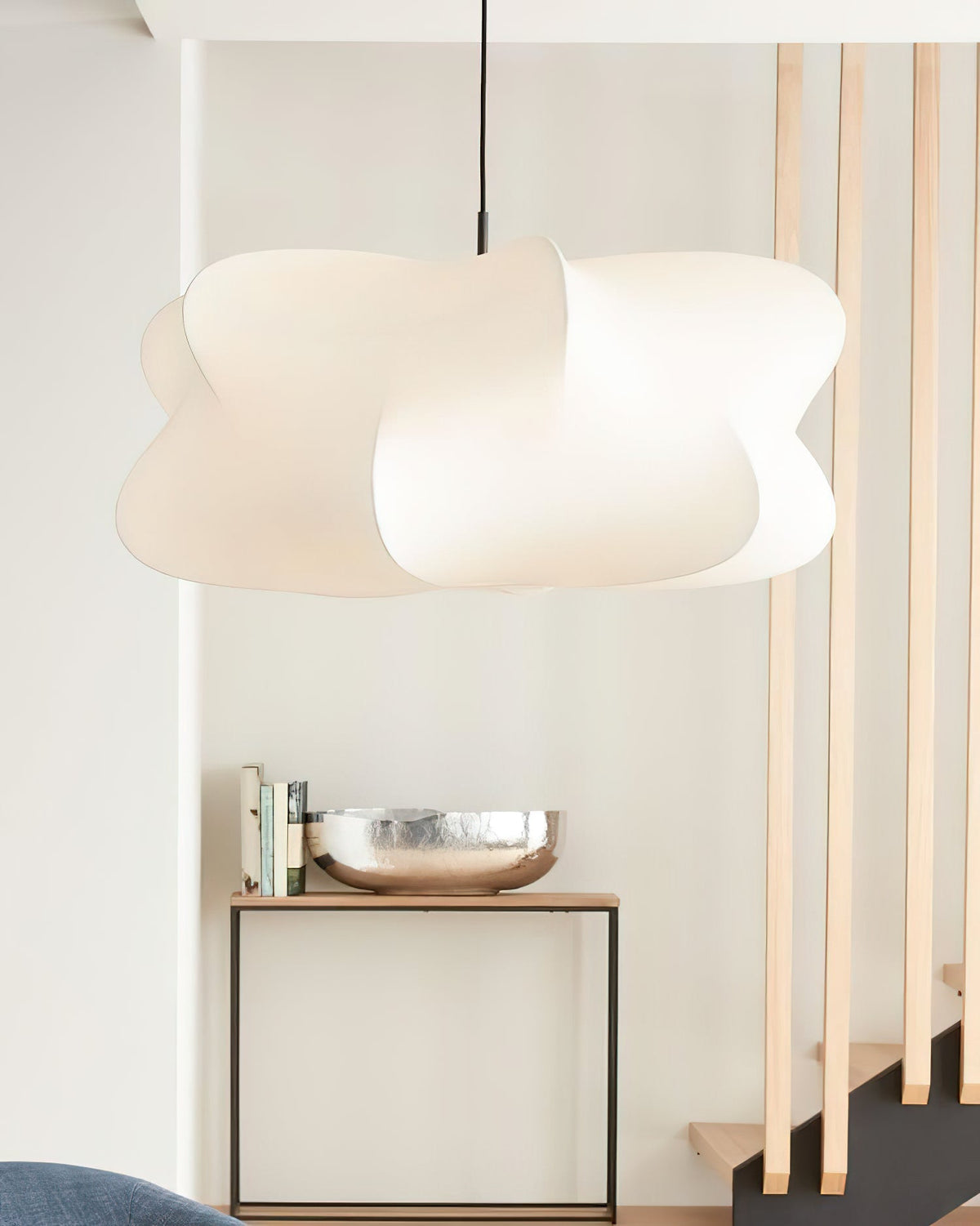 Lámpara colgante de 3 luces Silk Cloud, blanca, 24 pulgadas, montaje en techo ajustable, E27, para comedor, sala de estar, cocina, luz de techo interior moderna | Thomler
