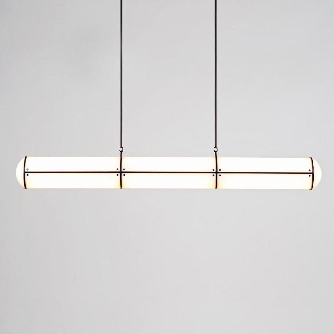 Lámpara LED lineal ajustable de 59 pulgadas, metal y acrílico, tres temperaturas de color para comedor, cocina, sala de estar, interior moderno L | Thomler