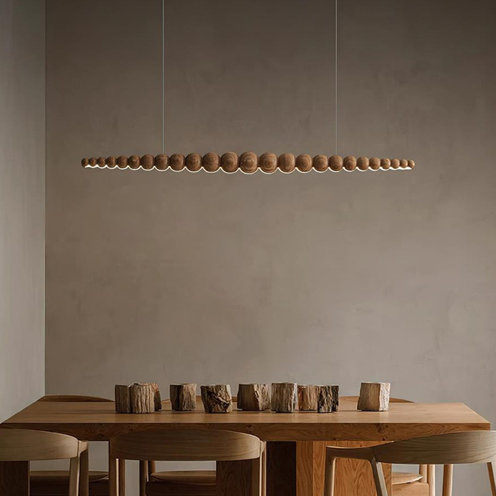 Hangende LED-armatuur 46 inch Metaal Hout Acryl Bolhanglamp 3000K Eigentijdse plafondlamp voor kookeiland eettafel | Thomler