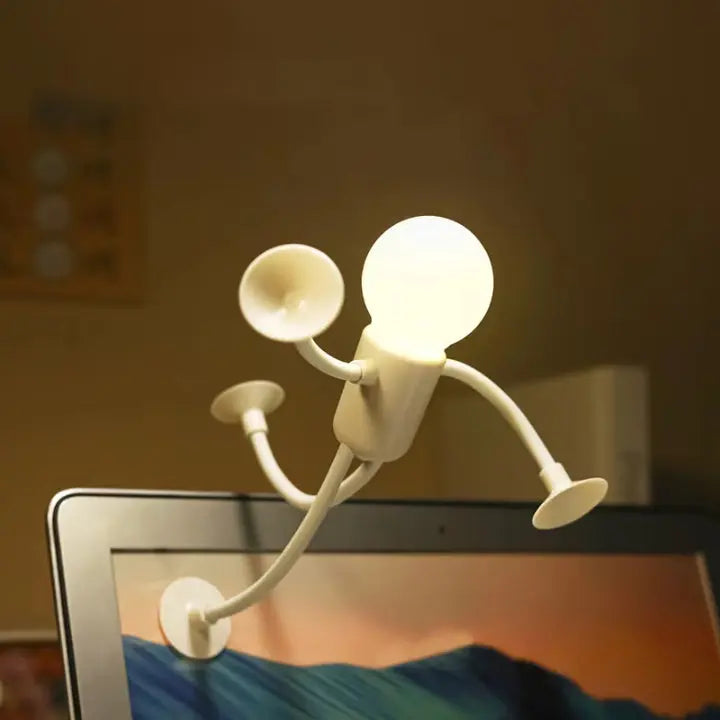 Rechargeable LED Figurine Night Light with Bendable Limbs for Bedside Tables | USB Powered Desk Accent | Soft Glow Novelty Lamp for Kids Roo | Thomler