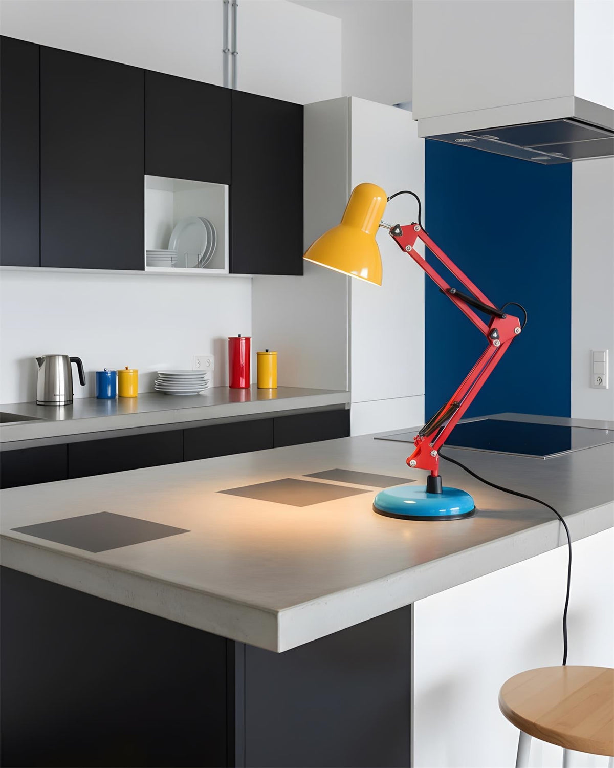 Articulating Metal Arm Task Lamp 21.6 in with Multicolor Accents for Desks Bedrooms Home Office Reading Study Workspace Nightstand | Thomler