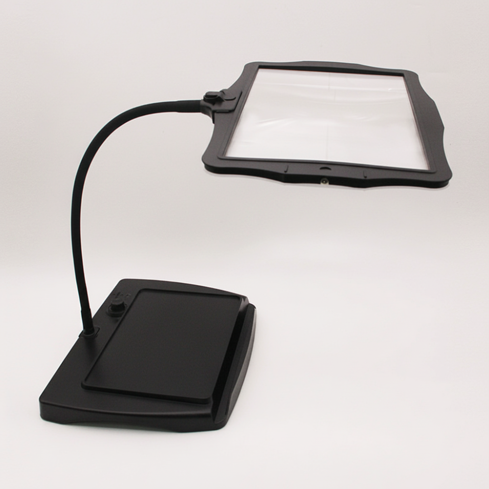 Wiederaufladbare USB-C-LED-Schreibtischleuchte mit 3-facher Vergrößerung, 8×10 Zoll Acryllinse, freihändiger, flexibler Schwanenhals für Lesen, Basteln, Handarbeiten, Schmuck | Thomler