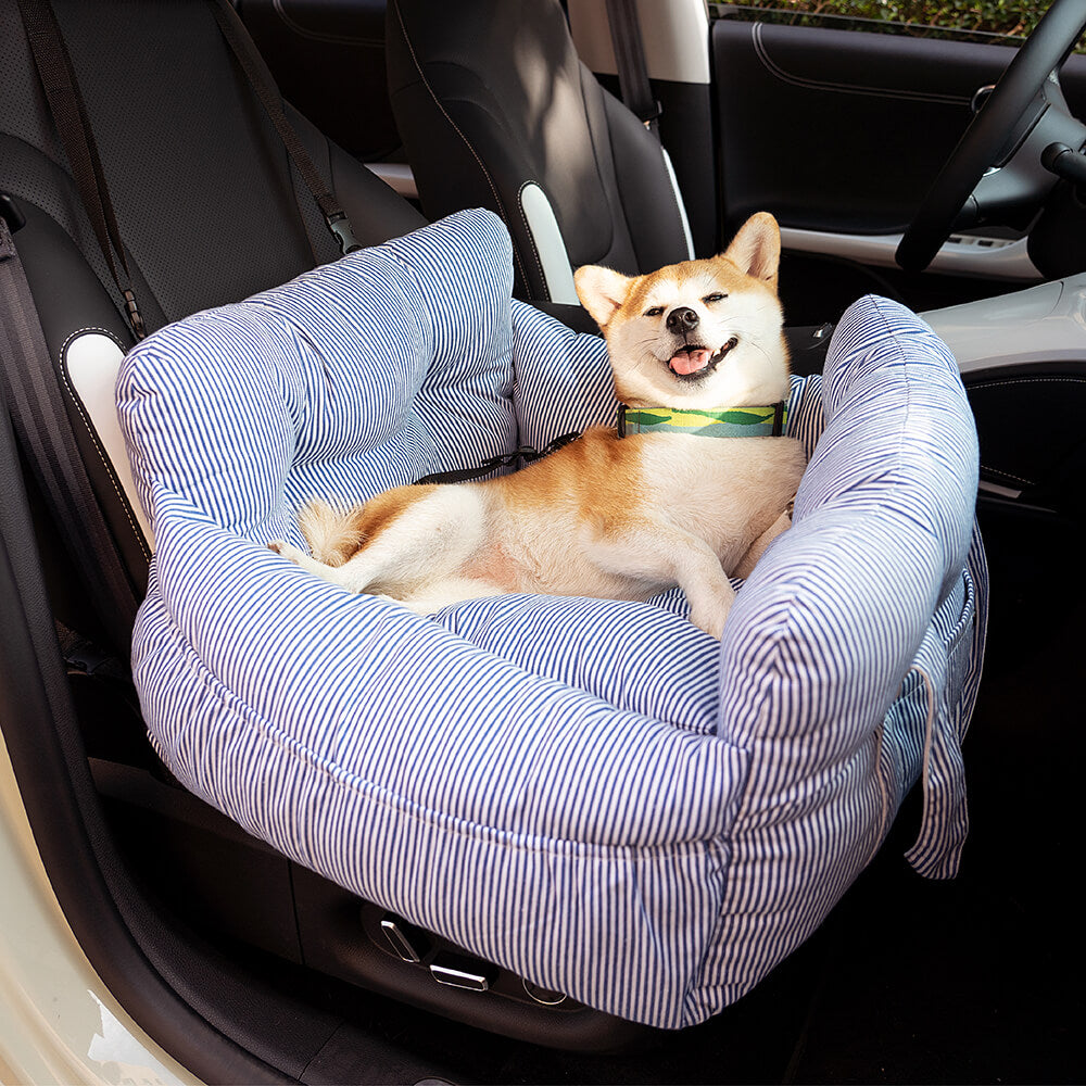 Dog Car Seat Booster Bed for Large Pets – Portable Travel Carrier with Shoulder Strap, Washable Cotton Cushion for SUV Truck Sedan – Safe
