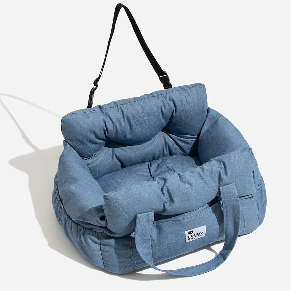Asiento elevador para perros grandes – Transportín de viaje portátil con correa para el hombro, cojín de algodón lavable para SUV, camioneta y sedán – Seguro
