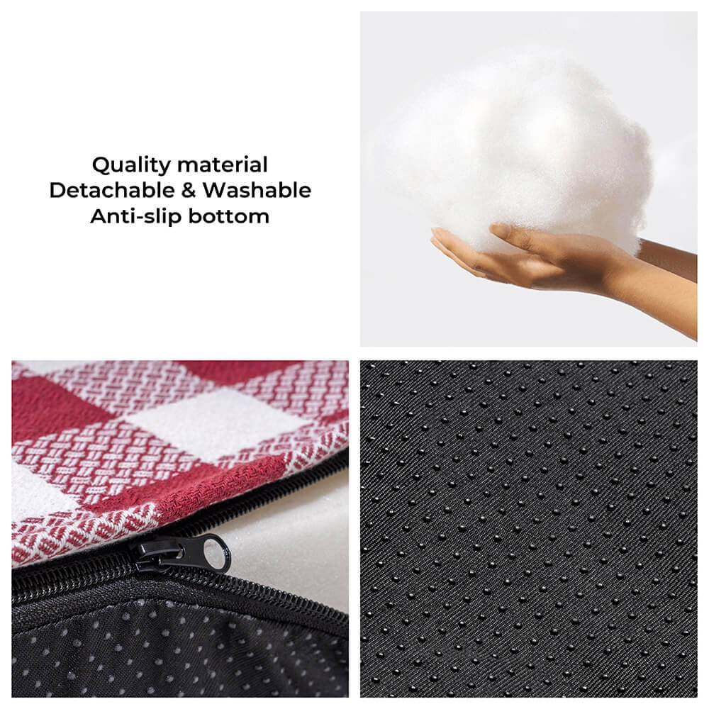 Plaid Raised-Edge Dog Bed with Memory Foam Bolster Support for Calming Sleep | Small to Extra Large Sizes | Classic Checkered Pattern Pet