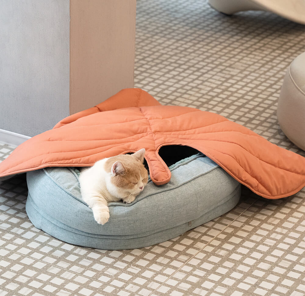 Botanische deken in bladvorm voor huisdieren - Zachte katoen-polyester hoes voor honden & katten - Machinewasbare bankbeschermer & vloermat