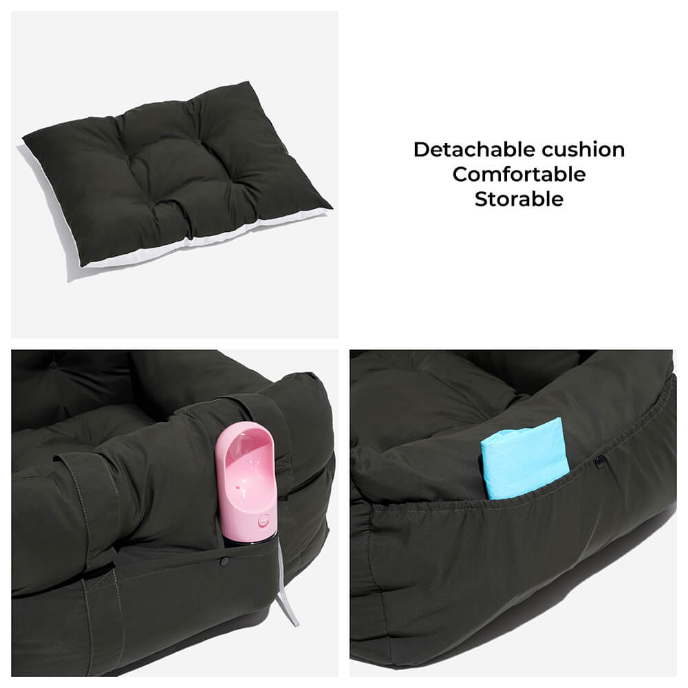 Asiento elevador para perros grandes – Transportín de viaje portátil con correa para el hombro, cojín de algodón lavable para SUV, camioneta y sedán – Seguro
