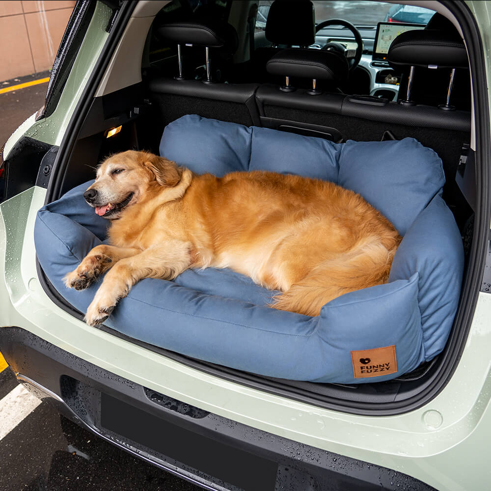 Funda de asiento de coche para perros – Hamaca de viaje acolchada para perros medianos y grandes con correas de seguridad y bolsillos de almacenamiento