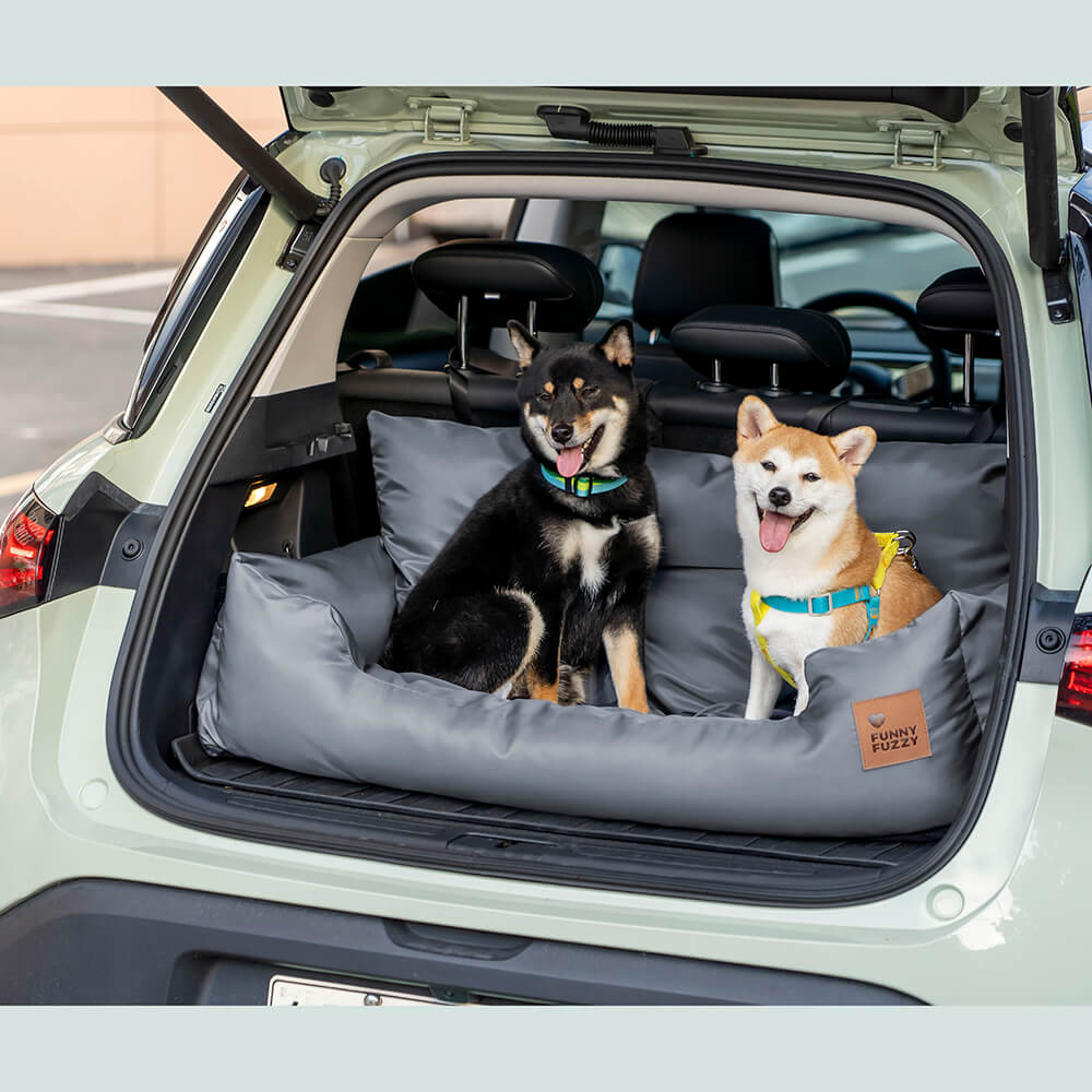 Funda de asiento de coche para perros – Hamaca de viaje acolchada para perros medianos y grandes con correas de seguridad y bolsillos de almacenamiento