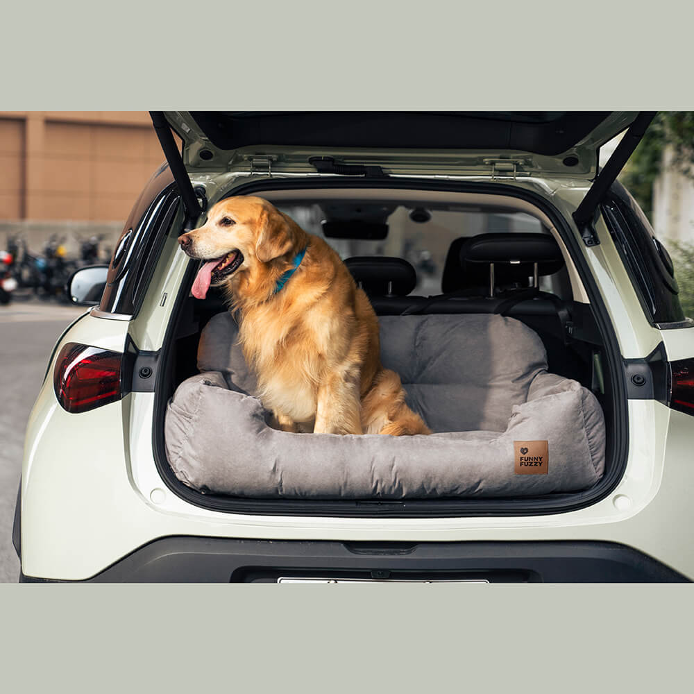 Funda de asiento de coche para perros – Hamaca de viaje acolchada para perros medianos y grandes con correas de seguridad y bolsillos de almacenamiento