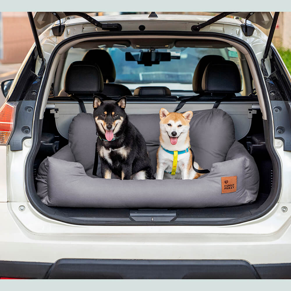 Funda de asiento de coche para perros – Hamaca de viaje acolchada para perros medianos y grandes con correas de seguridad y bolsillos de almacenamiento