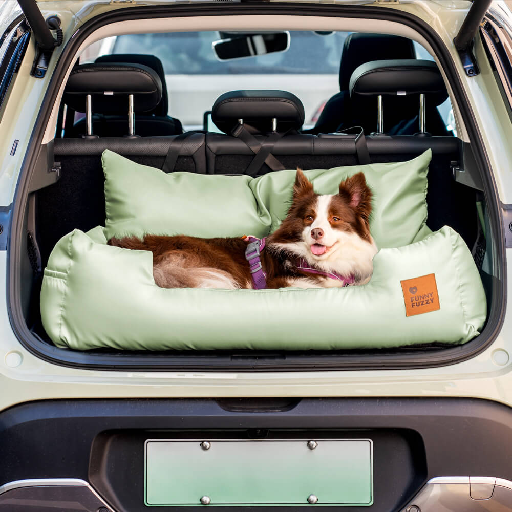 Funda de asiento de coche para perros – Hamaca de viaje acolchada para perros medianos y grandes con correas de seguridad y bolsillos de almacenamiento
