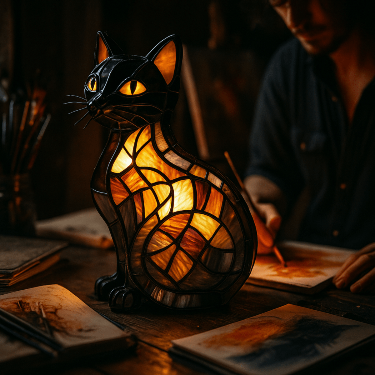 Lámpara de noche LED de silicona con forma de gato recargable, control táctil, lámpara de escritorio para dormitorio, oficina, habitación infantil, iluminación ambiental, portátil, alimentada por USB, multico | Thomler