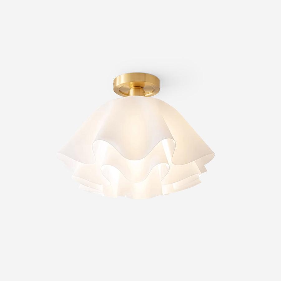 Flush Mount Acrylic Folded Ceiling Light 12 in White for Bedroom Living Room Hallway Modern E27 LED Fixture Home Decor Overhead Lighting | Thomler
