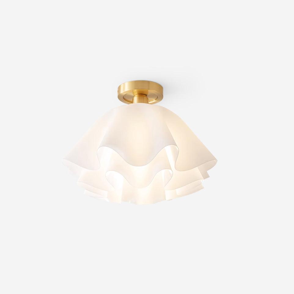 Flush Mount Acrylic Folded Ceiling Light 12 in White for Bedroom Living Room Hallway Modern E27 LED Fixture Home Decor Overhead Lighting | Thomler