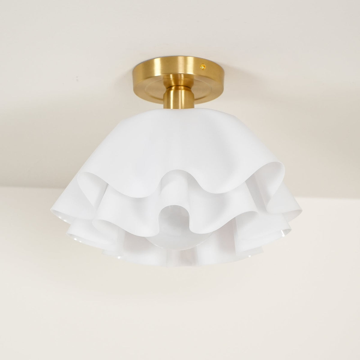 Flush Mount Acrylic Folded Ceiling Light 12 in White for Bedroom Living Room Hallway Modern E27 LED Fixture Home Decor Overhead Lighting | Thomler