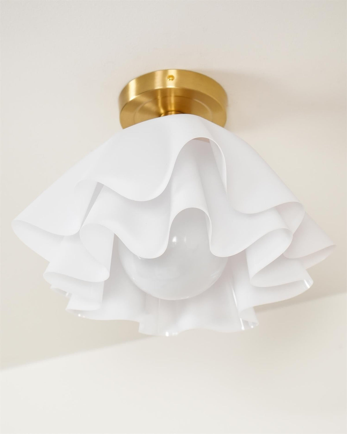 Flush Mount Acrylic Folded Ceiling Light 12 in White for Bedroom Living Room Hallway Modern E27 LED Fixture Home Decor Overhead Lighting | Thomler