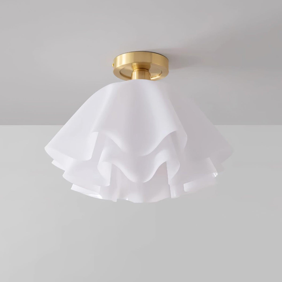 Flush Mount Acrylic Folded Ceiling Light 12 in White for Bedroom Living Room Hallway Modern E27 LED Fixture Home Decor Overhead Lighting | Thomler
