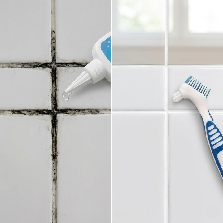 Heavy-Duty Gel Cleaner for Grout and Caulk with Applicator Brush 3.4 fl oz for Showers Kitchens Tiled Surfaces | Thomler