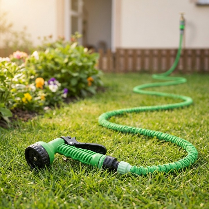 Expandable Garden Hose 25 ft to 200 ft with 7-Pattern Spray Nozzle for Yard Watering Car Wash Pet Bathing | Thomler