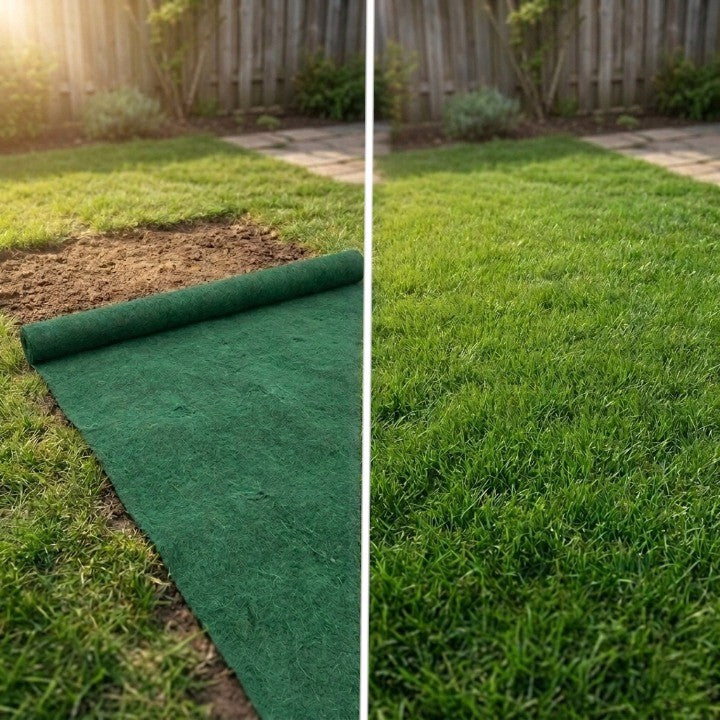 Biodegradable Lawn Repair Roll 118 in × 8 in Bare Spot Seeding Mat Garden Patch Recovery Double Pack Outdoor Yard Coverage 13 sq ft | Thomler