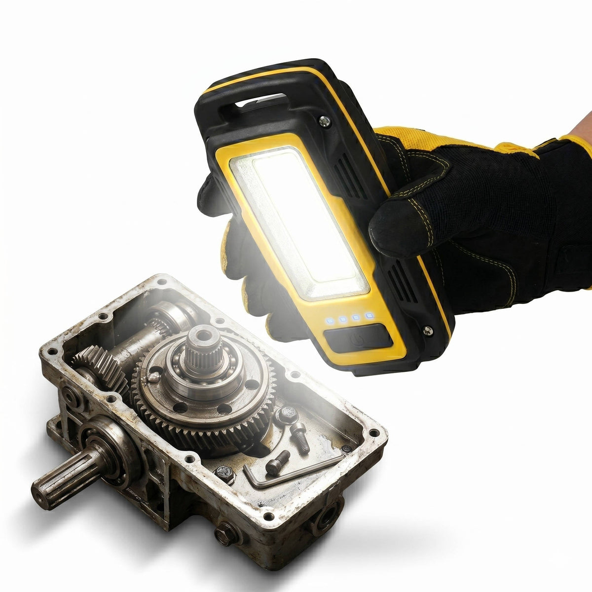 1000 lumen magnetische LED-werklamp, 4800 mAh oplaadbare accu met 180 graden draaibare haak voor autoreparatie en noodgevallen