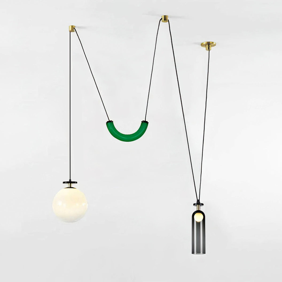 Lámpara de techo escultural modular con secciones ajustables y opciones de acabado personalizadas para comedor, cocina y sala de estar | Thomler