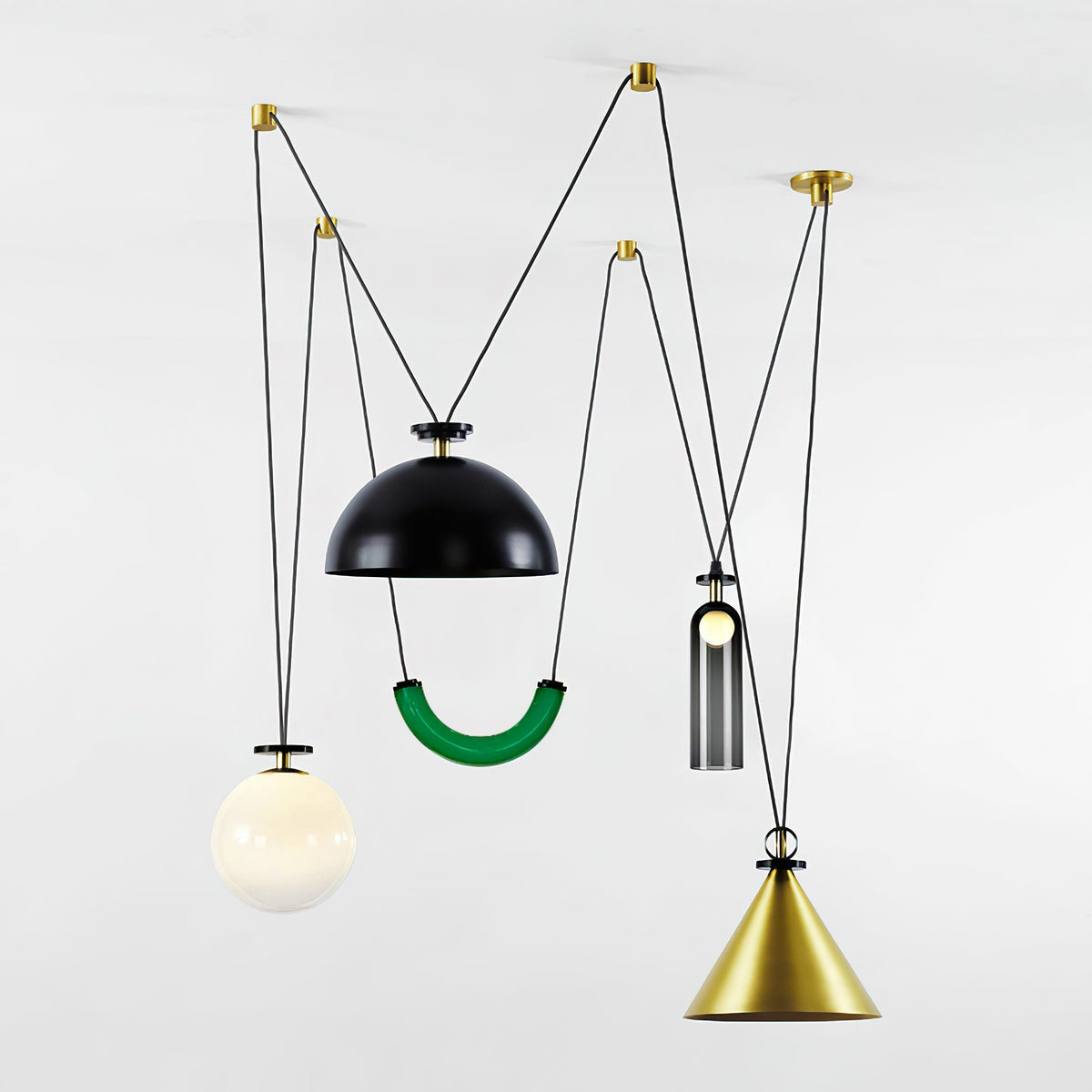 Lámpara de techo escultural modular con secciones ajustables y opciones de acabado personalizadas para comedor, cocina y sala de estar | Thomler