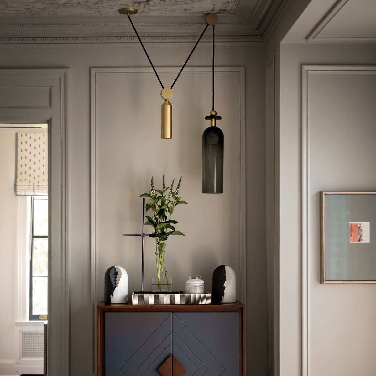 Lámpara de techo escultural modular con secciones ajustables y opciones de acabado personalizadas para comedor, cocina y sala de estar | Thomler