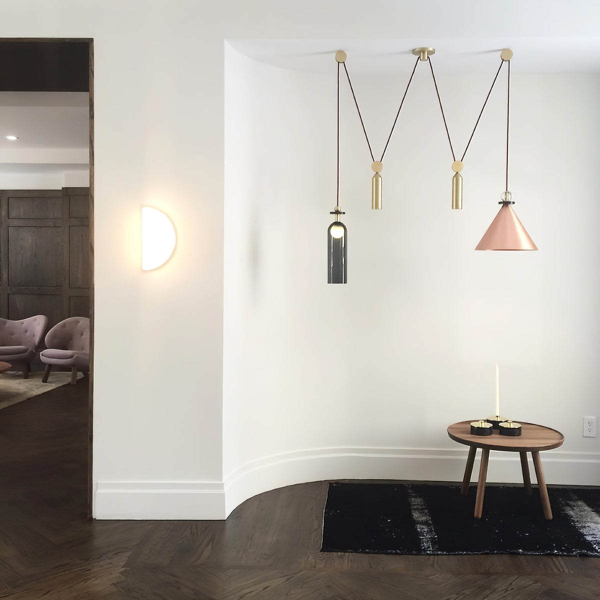 Lámpara de techo escultural modular con secciones ajustables y opciones de acabado personalizadas para comedor, cocina y sala de estar | Thomler