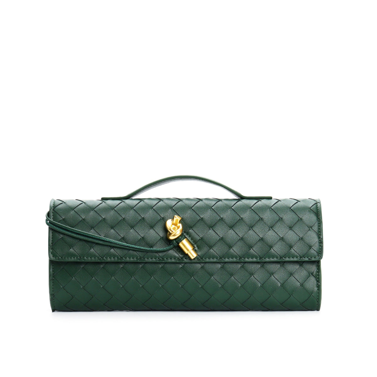 Woven Leather Clutch Purse for Women with Adjustable Strap - Crossbody Shoulder Bag Evening Handbag in Multiple Colors | Thomler