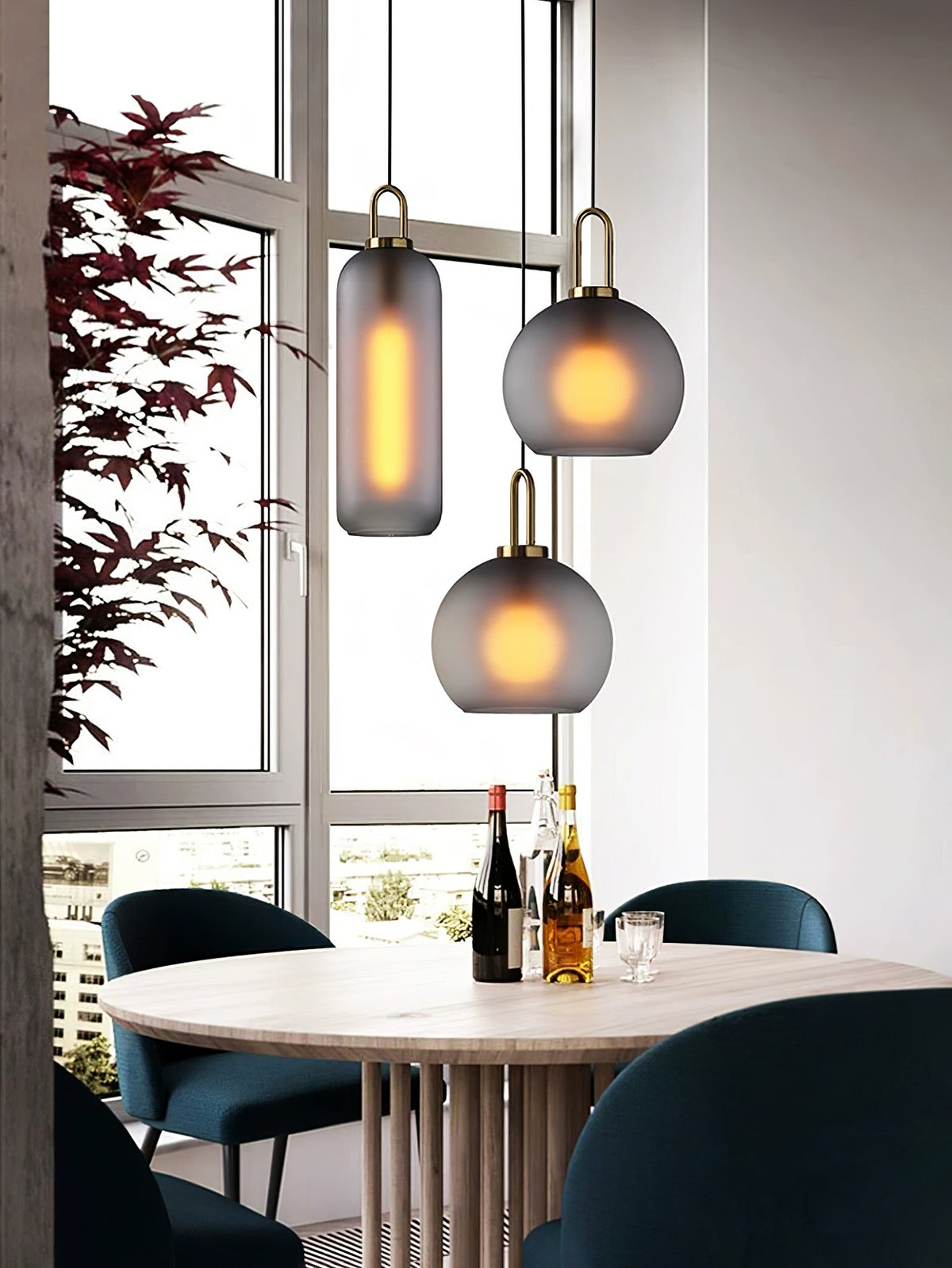 Glass Globe Hanging Light Fixture with Adjustable Cord for Dining Room Kitchen Island Bedroom Modern Minimalist Ceiling Pendant Lamp | Thomler