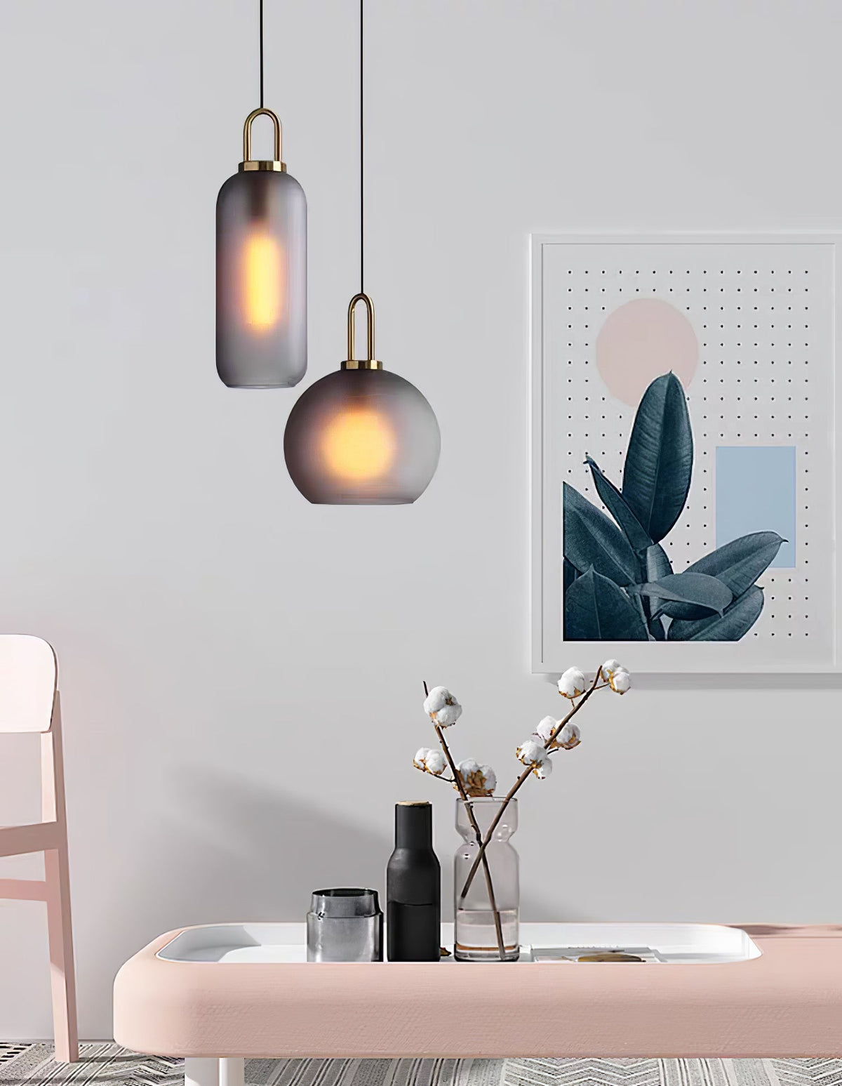 Glass Globe Hanging Light Fixture with Adjustable Cord for Dining Room Kitchen Island Bedroom Modern Minimalist Ceiling Pendant Lamp | Thomler