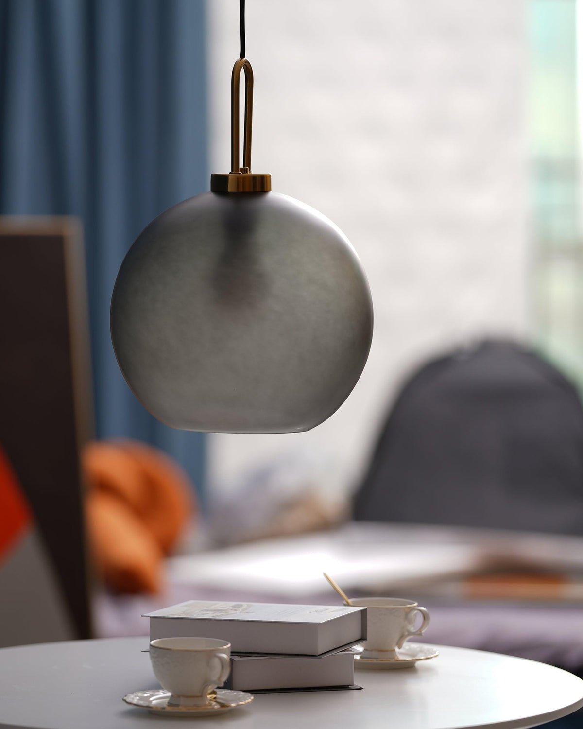 Glass Globe Hanging Light Fixture with Adjustable Cord for Dining Room Kitchen Island Bedroom Modern Minimalist Ceiling Pendant Lamp | Thomler