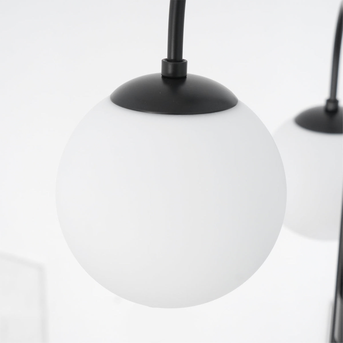 Lámpara de techo de varios brazos, marco de metal, pantallas de vidrio esmerilado, oro, negro, blanco, 30 pulgadas de diámetro, para sala de estar, comedor, dormitorio, luz superior | Thomler