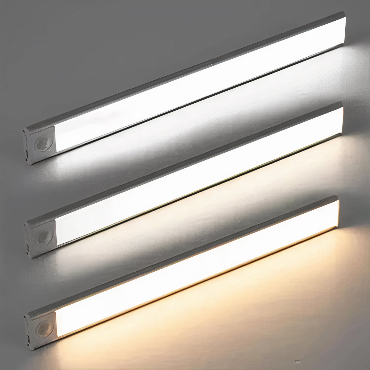 Luz LED recargable con sensor de movimiento para debajo de gabinetes: barra magnética delgada e inalámbrica con brillo y temperatura de color ajustables