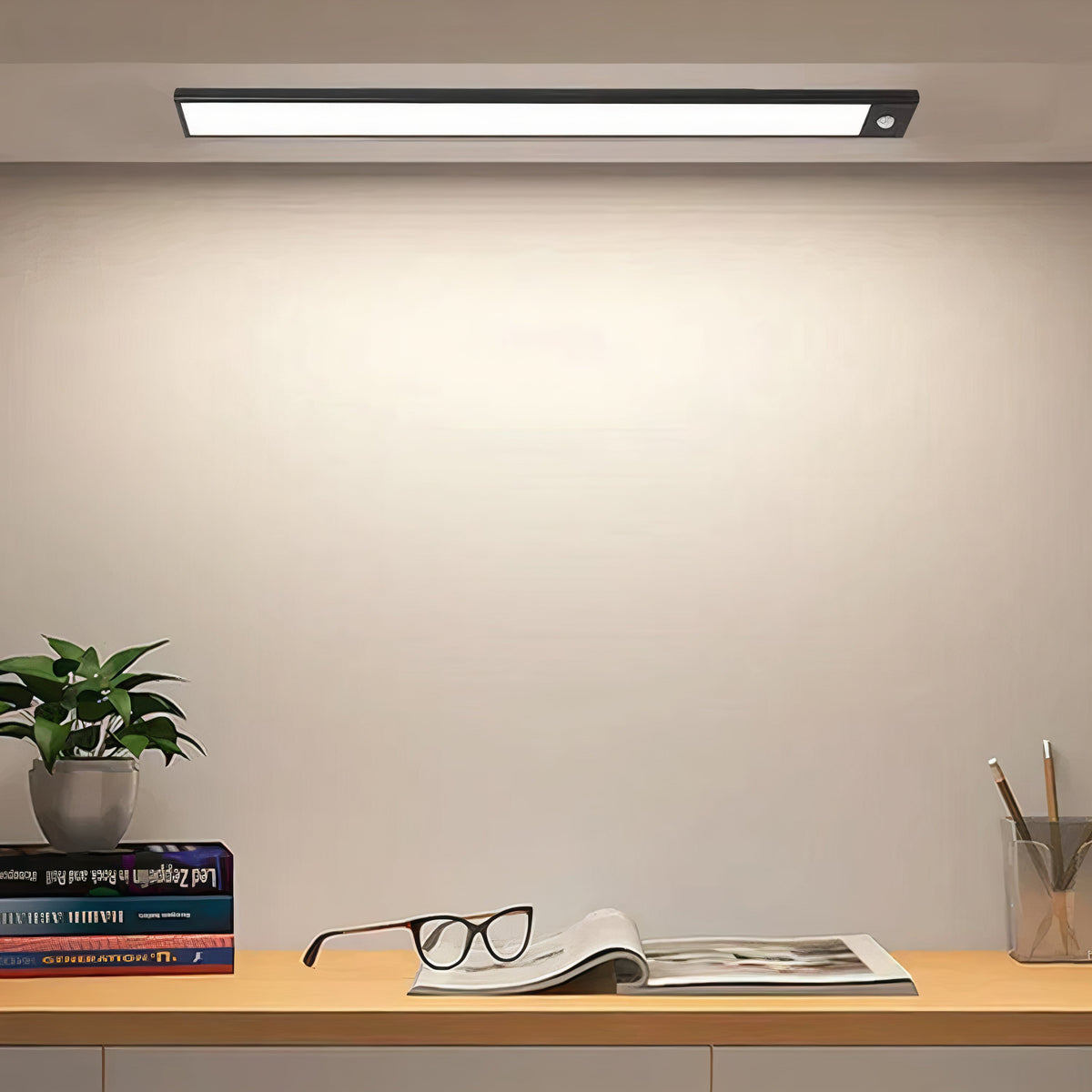 Oplaadbare led-onderkastverlichting met bewegingssensor – Draadloze, magnetische slanke balk met instelbare helderheid en kleurtemperatuur