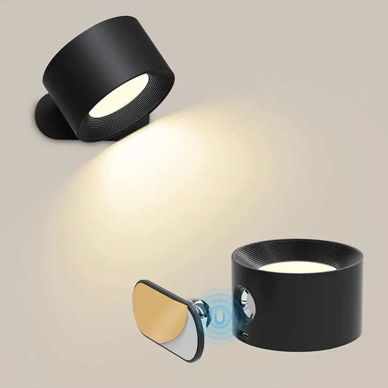 Aplique de pared giratorio LED recargable con control táctil, 3 modos de luz, alimentación por USB, rotación de 360 grados, inalámbrico, luz nocturna para lectura en dormitorio o pasillo | Thomler